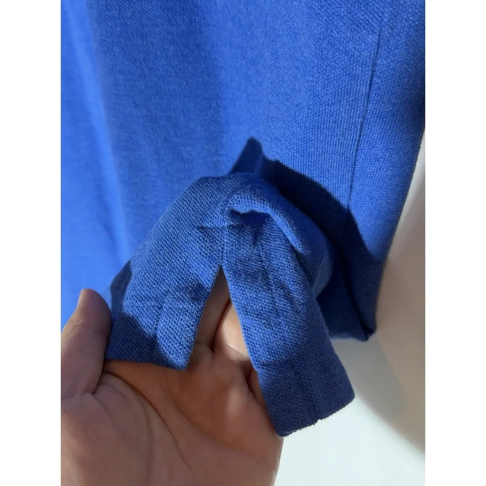 Polo Ralph Lauren Royal Blue- Orange Pony Cotton Mesh Shirt Custom Slim Fit-M